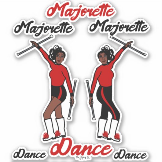 Majorette Stickers (zwart rood) (Voorkant)