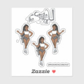 Majorette tressée / Stickers Danseuse Gris (Feuille)