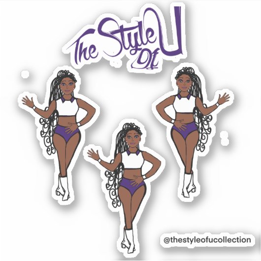 Majorette tressée / Stickers Danseuse violet (Devant)