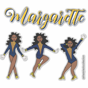 Majorette Tri-Pose Blauw/Geel Diamant #1 Sticker