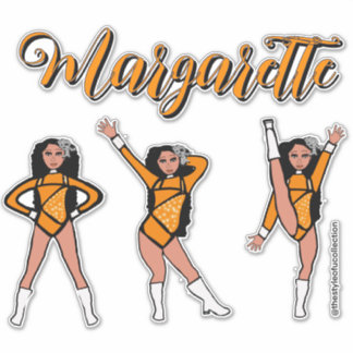 Majorette Tri-Pose / Oranje Diamant #2 Sticker