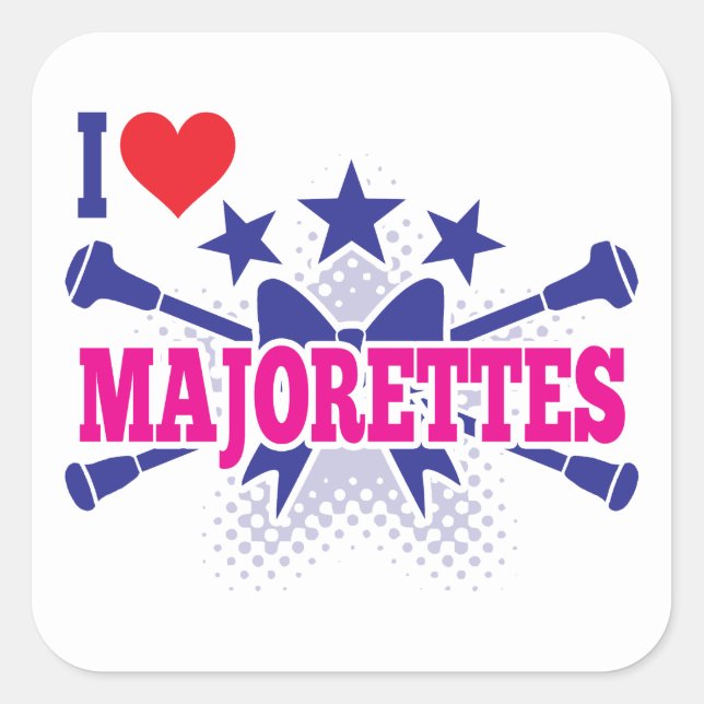 Majorettes Vierkante Sticker (Voorkant)