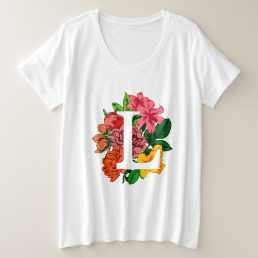 Majuscule L monogramme floral (Design devant)
