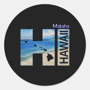 Makaha Hi Hawaï-eilanden Ronde Sticker
