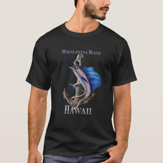 Makalawena Beach Hawaii Szwaarfish Marlin Ocean Fi T-shirt