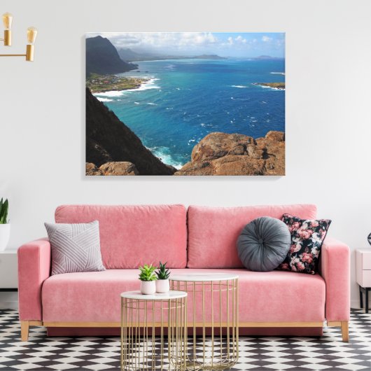 Makapuu Beach Canvas Afdruk (Insitu (Woonkamer))