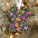 Makapuu Beach Hawaiian Batik Aloha Chemise - Bleu<br><div class="desc">Arrière - plan gris noir et charbon de bois avec violet, vert de palme, orange, verge d'or, brun de cacao et naturel. Le Makapuu Beach Hawaiian Tropical Tiki Batik est un tirage de conversation de tikis, palmiers, poissons tropicaux, ukeleles, hibiscus et fleurs de plumeria. Ce design rappelle les motifs utilisés...</div>