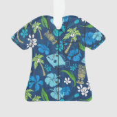Makapuu Beach Hawaiian Batik Aloha Chemise - Bleu (devant)