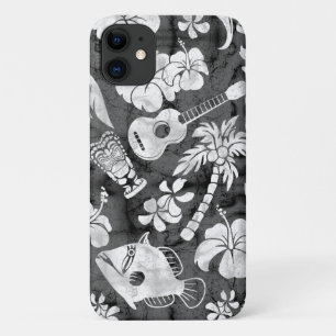 Makapuu Beach Hawaiian Charcoal Gray Batik iPhone 11 Hoesje