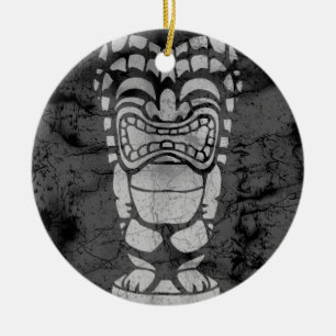 Makapuu Beach Hawaiian Laughing Tiki Batik Keramisch Ornament