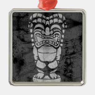 Makapuu Beach Hawaiian Laughing Tiki Batik Metalen Ornament