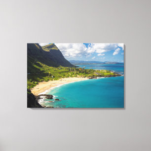 Makapuu Beach Kustlijn Canvas Afdruk
