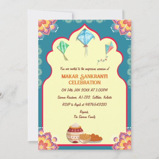 Makar Sankranti Fête Invitation (Devant)