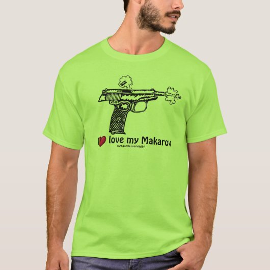 Makarov pistol schietend grafisch kunststedelijk t t-shirt (Voorkant)