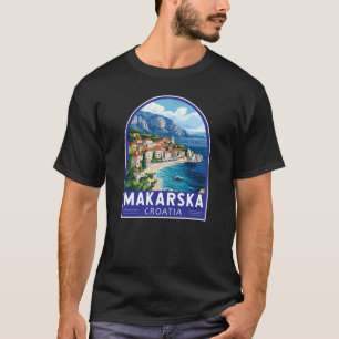 Makarska Croatia Travel Art Embleem T-shirt