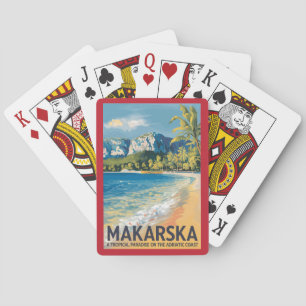 Makarska Croatia Travel Art Vintage Pokerkaarten