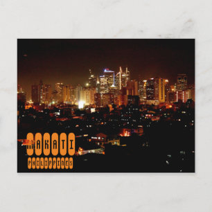 Makati bij Night in de Filipijnen Briefkaart