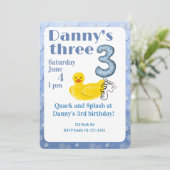 Make a Splash Rubber Duck 3rd Birthday Invitation (Debout devant)
