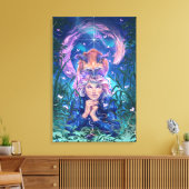 Make a wish with Magicfox- fantasy art Canvas Afdruk (Insitu (Woonkamer))
