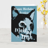 Make A Wsh Cute Artistic Cat Birthday Kaart (Gele Bloem)