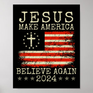 Make America Believe Again 2024 Patriottisch 4 jul Poster