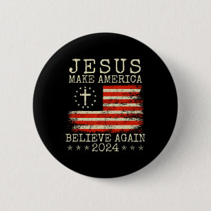 Make America Believe Again 2024 Patriottisch 4e va Ronde Button 5,7 Cm