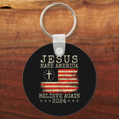 Make America Believe Again 2024 Patriottisch 4e va Sleutelhanger (Voorkant)