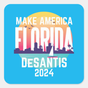 Make America Florida Ron Desantis 2024 Vierkante Sticker