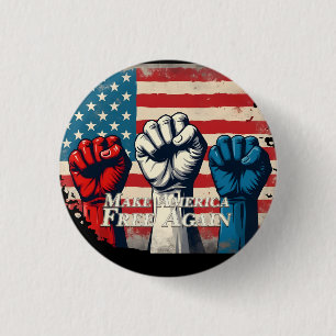 Make America Free Again Kunstwerk Ronde Button 3,2 Cm