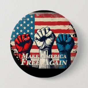 Make America Free Again Kunstwerk Ronde Button 7,6 Cm