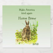 Make America Kind Again Konijnenbier Label Bier Etiket (Enkel label)