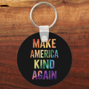 Make America Kind Again Regenboog LGBTQ Gay Sleutelhanger