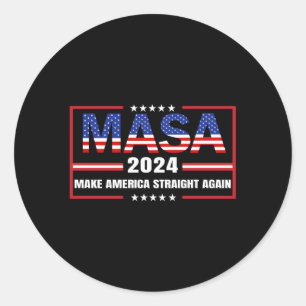 Make America Straight Again Politieke Masa 4e van Ronde Sticker