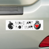 MAKE ART NIET WAR BUMPERSTICKER (Op auto)