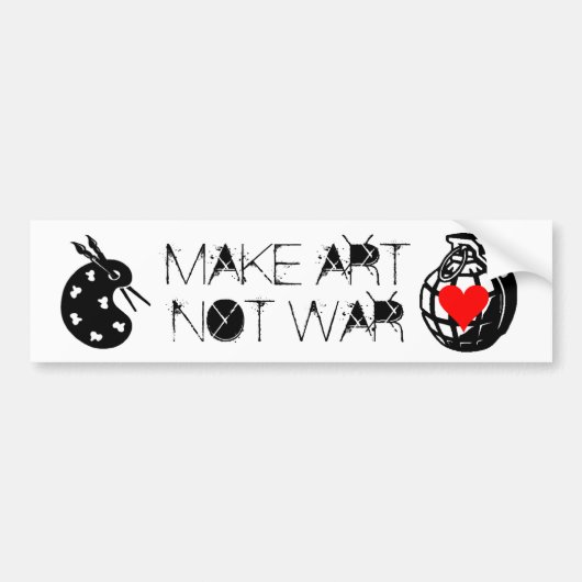 MAKE ART NIET WAR BUMPERSTICKER (Voorkant)