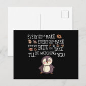 Make, Bake, Bite, Take Penguin Briefkaart (Voorkant / Achterkant)