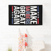 Make Barbers Great Again Barbers voor Trump 2024 Spandoek (Insitu)