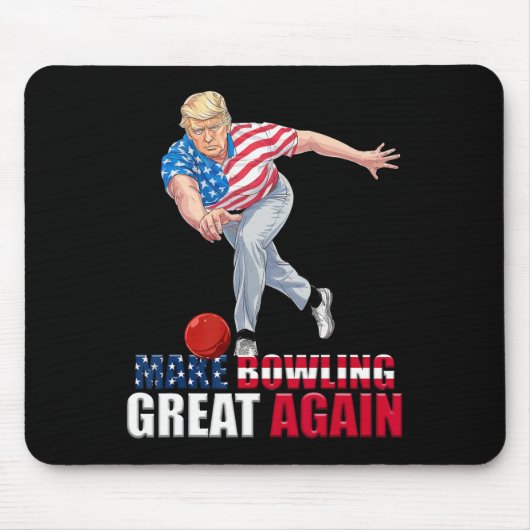 Make Bowling Great Again Grappig Trump Bowling  Muismat (Voorkant)