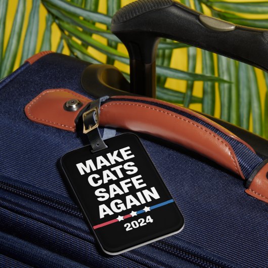 Make Cats Safe Again Grappig 2024 Presidentieel Bagagelabel (Voorkant Insitu 1)