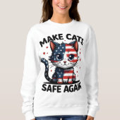 Make Cats Safe Again Grappig 2024 Presidentieel Trui (Voorkant)