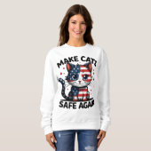 Make Cats Safe Again Grappig 2024 Presidentieel Trui (Voorkant volledig)