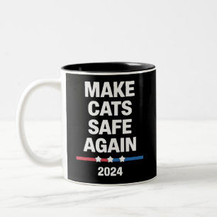 Make Cats Safe Again Grappig 2024 Presidentieel Tweekleurige Koffiemok