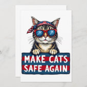 Make Cats Safe Again Trump Verkiezing Stemmen Save The Date (Voorkant / Achterkant)