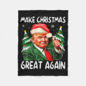 Make Christmas Great Again Funny Santa Trump 2025 Fleece Deken (Voorkant)
