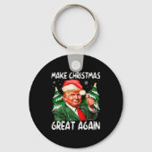 Make Christmas Great Again Funny Santa Trump 2025 Sleutelhanger (Voorkant)