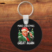 Make Christmas Great Again Funny Santa Trump 2025 Sleutelhanger (Voorkant)