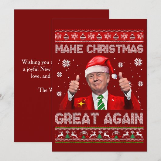 Make Christmas Great Again, Funny Trump Christmas  Feestdagenkaart (Voorkant / Achterkant)