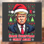Make Christmas Great Again Lelijke Kersttrui trump Raamsticker (Vel 2)