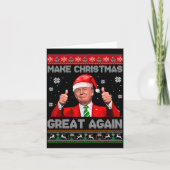 Make Christmas Great Again Xmas Funny Trump Pajama Kaart (Voorkant)