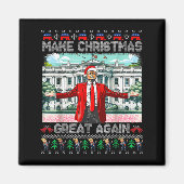 Make Christmas Great Again Xmas Funny Trump Pajama Magneet (Voorkant)